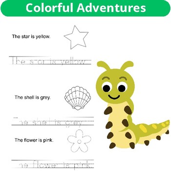 Preview of Colorful Adventures: Kindergarten Worksheets for Reading, Printing.