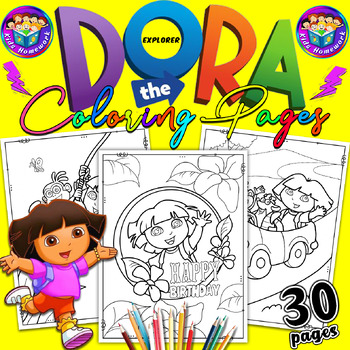 Preview of Colorful Adventures with Dora the Explorer Coloring Pages! for Dora Fans