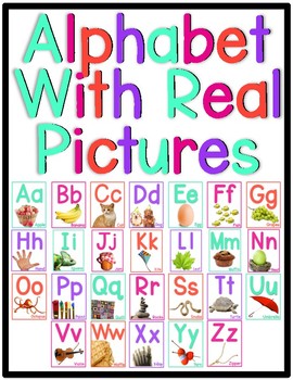 Preview of Colorful Alphabet Letter Posters with REAL photos (Beginning Sounds)