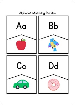 Preview of Colorful Alphabet Matching Puzzles Worksheet