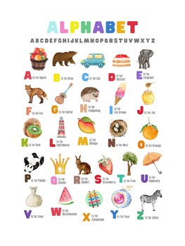 Colorful Alphabet Poster by Preschool Time | TPT