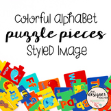 Styled Image: Colorful Alphabet Puzzle Pieces | Stock Photo