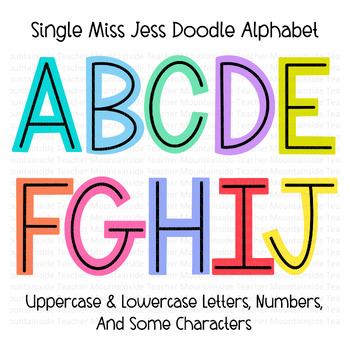 Preview of Colorful Alphabet Set | Alpha pack PNG Font | Bulletin Board Letters