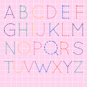 Colorful Alphabet Tracing Dash Letters Clip Art by Neechan Art | TpT