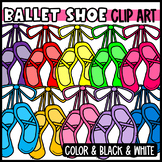 Colorful Ballet Shoe Clipart: Rainbow Colors