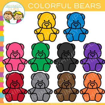 Preview of Colorful Bears Clip Art