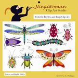 Colorful Beetles & Bugs Clip Art