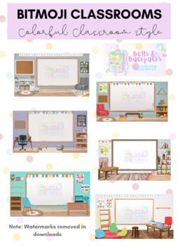 Preview of Colorful Bitmoji Digital Classrooms