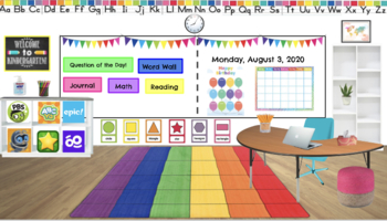 Preview of Colorful Bitmoji Kindergarten Classroom