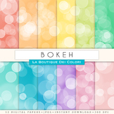 Colorful Bokeh Digital Paper, scrapbook backgrounds