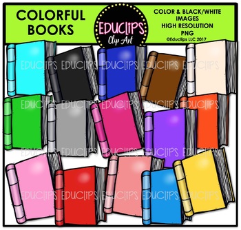 Colorful Open Books Clip Art Set {Educlips Clipart} by Educlips