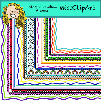 Colorful Borders and Frames {MissClipArt} by MissClipArt | TpT