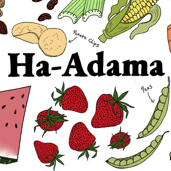 Preview of Colorful Brachos Poster - "Ha-Adamah" (Foods That Come From Plants)