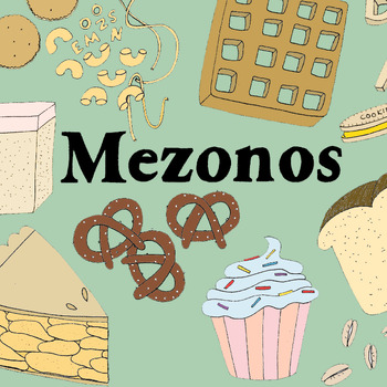 Preview of Colorful Brachos Poster - "Mezonos" (Foods Made From the Five Grains)