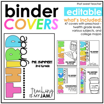 Preview of Colorful & Bright Binder Covers | Binder Sections | Posters | Student Folders
