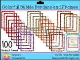 Colorful Bubble Borders and Frames {Digital Clip Art}