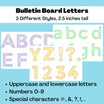 Colorful Bulletin Board Letters (3 color schemes included) | TPT