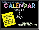 Colorful Calendar Days **for use with Target Dollar Spot C