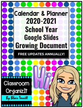 Preview of Colorful Calendar, Planner, & Forms 2020-2021 Updated Annually for FREE!