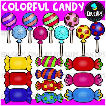 Preview of Colorful Candy Clip Art Set {Educlips Clipart}