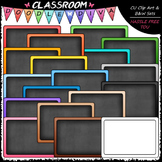Colorful Chalkboards / Blackboards - Clip Art & B&W Set