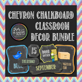 Classroom Theme Bundle: Colorful Chevron Chalkboard (Class