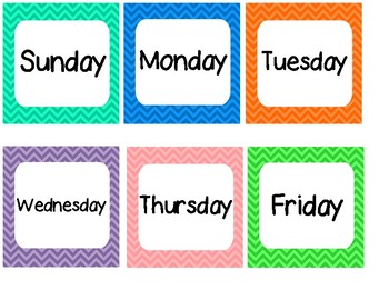 Image result for days of the week calendar