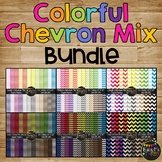 Colorful Chevron Mix Bundle Digital Papers | Commercial Us