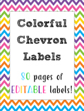 Colorful Chevrons Classroom Labels