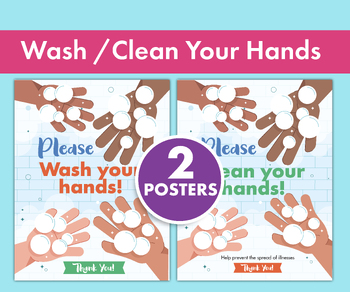 Preview of Colorful Child Care Hygiene Poster: Printable 'WASH YOUR HANDS' Sign