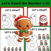 Colorful Christmas Let's Count the Number 1-10 Math Worksheet