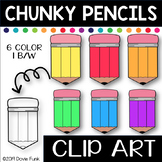 Colorful Chunky Pencils Clip Art