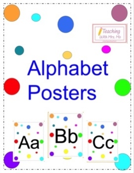 Preview of Colorful Circle Alphabet Posters 