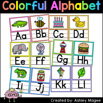 Preview of Colorful Classroom Alphabet Posters ABC Classroom Decor