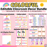 Colorful Classroom Decor Bundle VPK & Pre-K | Editable | B