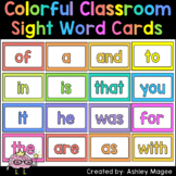 Colorful Classroom Decor Sight Word Cards for Word Wall Bu