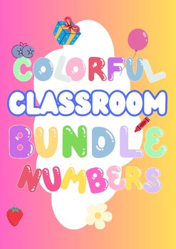 Preview of Colorful Classroom  numbers Bundle with Rainbow Colors freebie first numbers