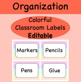 Colorful Classroom Labels- EDITABLE