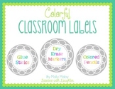 Colorful Classroom Organization Labels