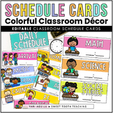 Colorful Classroom Schedule Cards | EDITABLE Visual Daily 