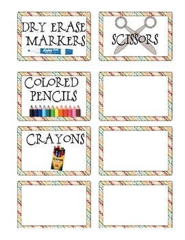 Colorful Classroom Supply Labels by Braidi Fredrickson | TpT