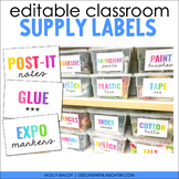 Colorful Classroom Supply Labels EDITABLE