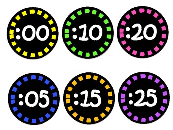 Preview of Colorful Clock Labels