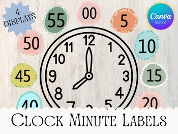 Preview of Colorful Clock Minutes, Tropical Clock Minute Display, Minutes Around Clock