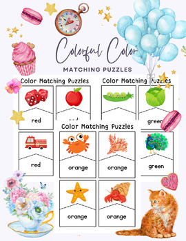Preview of Colorful Color Matching Puzzles - Vibrant Learning Adventures on TPT