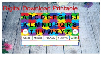 Preview of Colorful Communication Alphabet sentence builder chart board therapy speech ABA