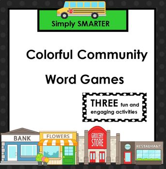 Preview of SMARTBOARD Community Themed Color Word Games