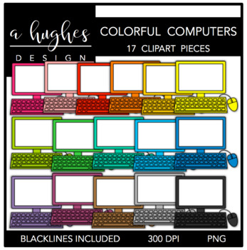 Preview of Colorful Computers Clipart