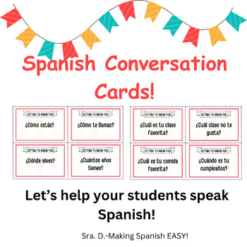 Preview of Spanish Beginner Conversation Cards!