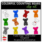 Colorful Counting Bears Clip Art